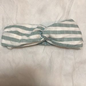 Blue and white stripped headband